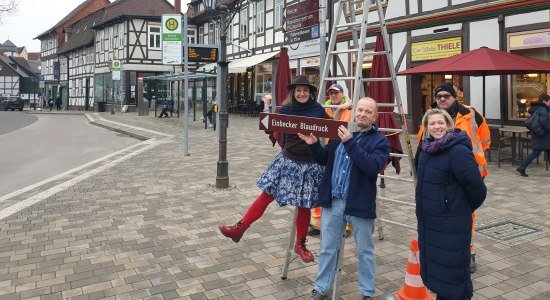 Blaudruck Touristisches Hinweisschild, © PBR - Tourismus