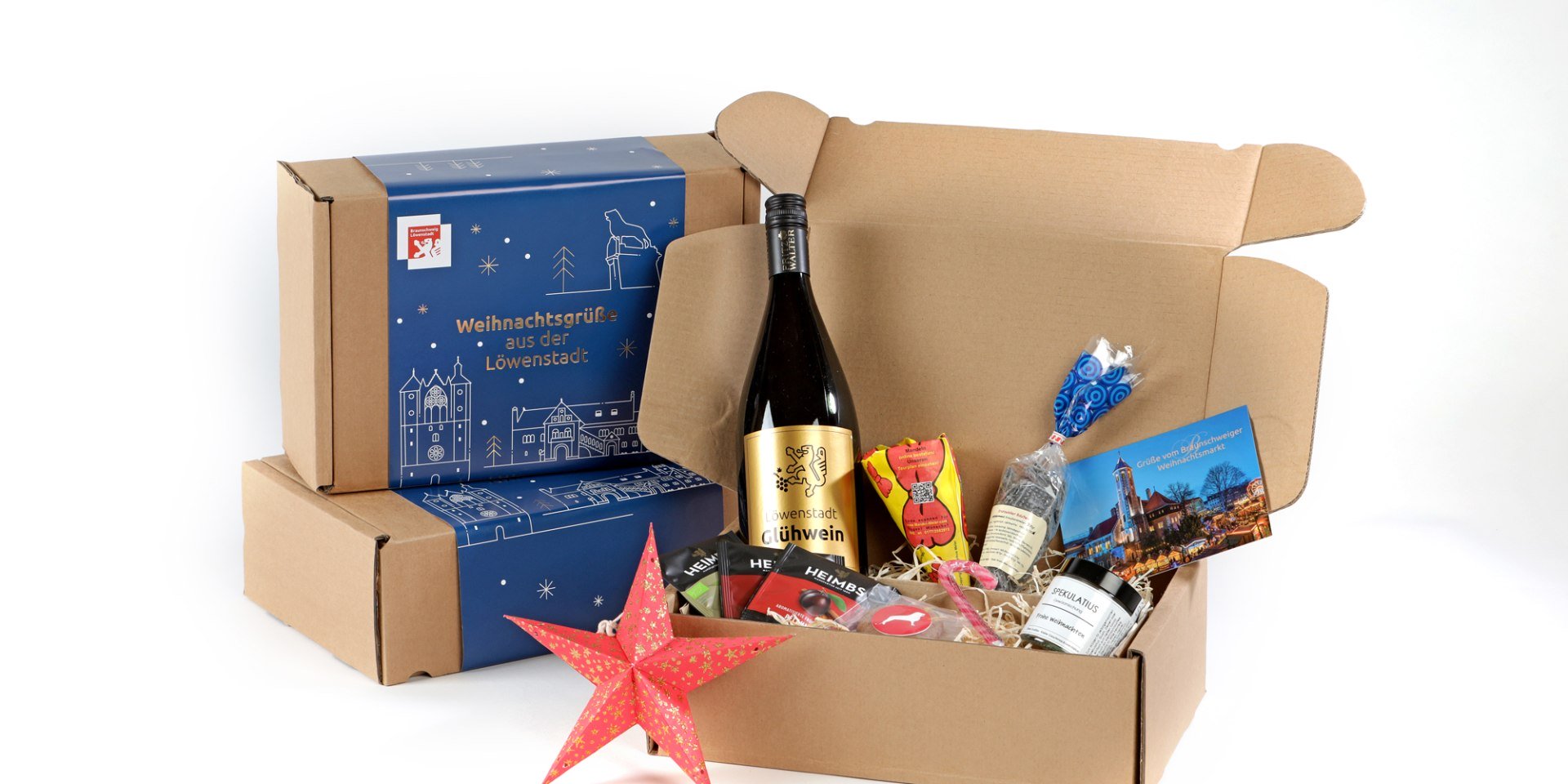 Die Weihnachtsbox ist mit ihren süßen Köstlichkeiten und kleinen Präsenten , © Braunschweig Stadtmarketing GmbH/Sascha Gramann