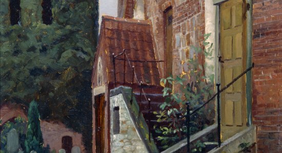 Wilhelm Morisse An der Rasteder Kirche , © Landesmuseum Kunst und Kultur Oldenburg