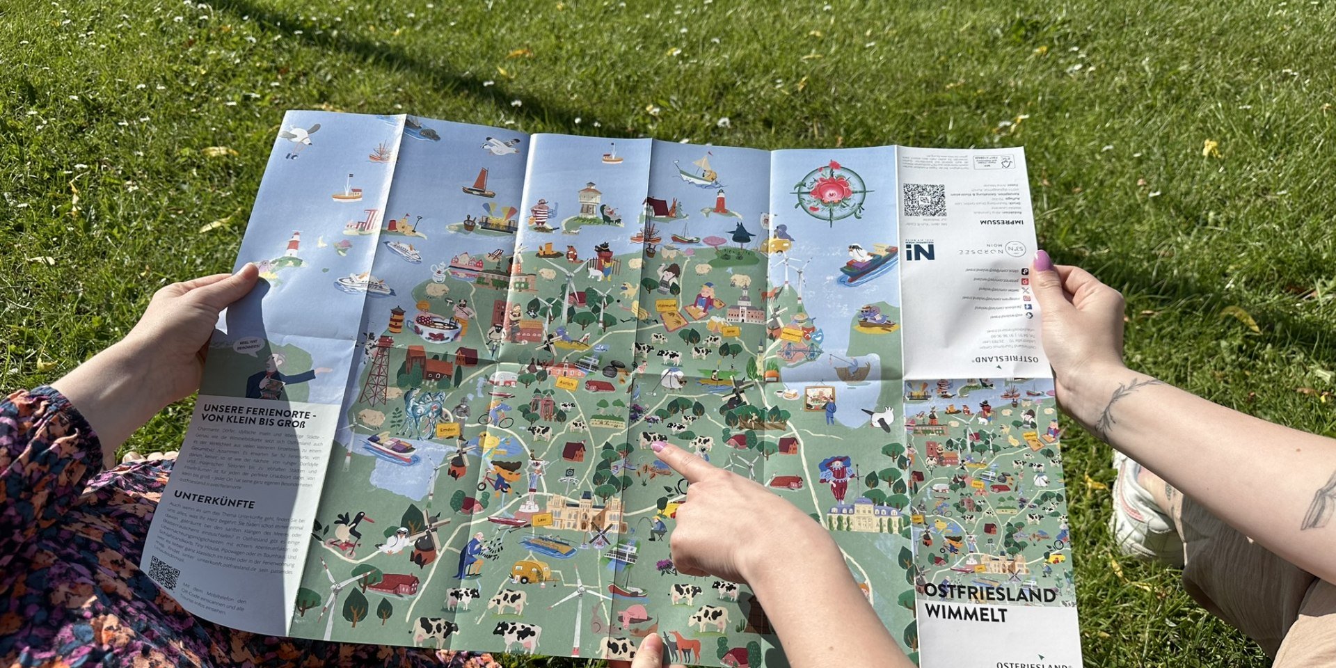 Die neue Wimmelbildkarte für Ostfriesland lädt zum Informieren und Entdecken ein., © Ostfriesland Tourismus GmbH